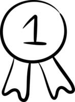 A drawing of a number one ribbon vector