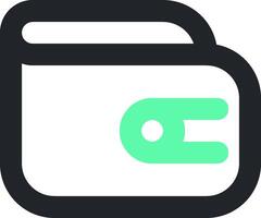 A wallet icon with a green and black background vector