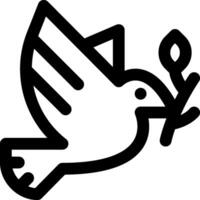 A black and white image of a dove with a flower vector
