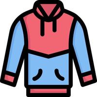 A hoodie with a red and blue color scheme vector
