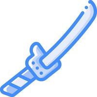 A blue and white sword with a handle vector