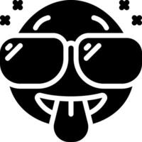 A black and white emoji with sunglasses vector