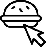 A hamburger with a mouse cursor pointing to it vector