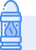 A blue and white icon of a lantern vector