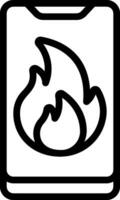 A black and white image of a fire in a box vector