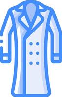 A blue coat with a white collar vector