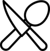 A black and white outline of a knife and fork vector