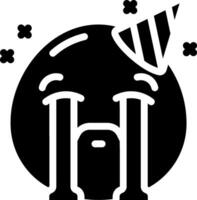 A black and white image of a birthday hat vector