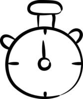A black and white drawing of a stopwatch vector
