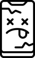 A black and white image of a book with a sad face vector
