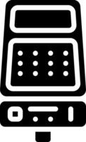 A black and white image of a calculator vector