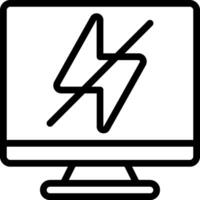 A computer monitor with a lightning bolt on it vector