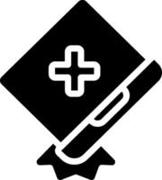 A black and white medical book with a cross vector