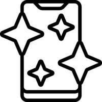 A black and white image of a phone with stars vector