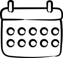 A calendar with circles on it vector
