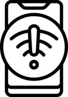 A black and white icon of a wifi signal vector