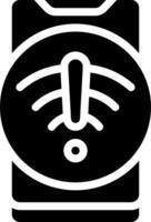 A black and white icon of a wifi signal vector