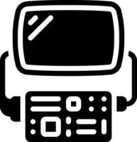 A black and white image of a computer and keyboard vector