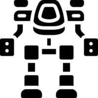 A robot icon with a black and white background vector