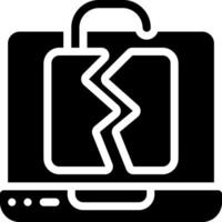 A laptop with a broken screen icon vector