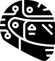 A black and white illustration of a helmet vector