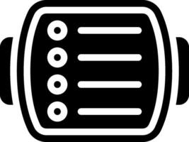 A black and white icon of a clock vector