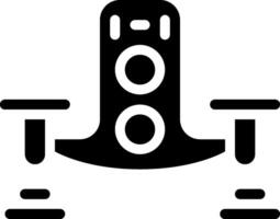 A black and white icon of a speaker vector