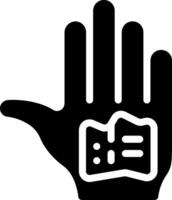 A black hand with a paper in it vector