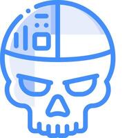A skull with a computer in its head vector