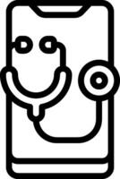A black and white icon of a stethoscope vector