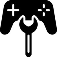A black and white image of a game controller vector