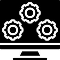 A computer monitor with gears on it vector