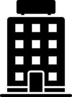 A black and white building icon vector