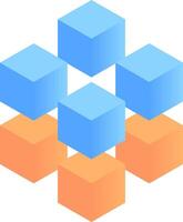 A group of cubes with different colors vector