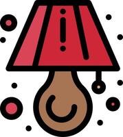 A red lamp with a red shade and a red light bulb vector