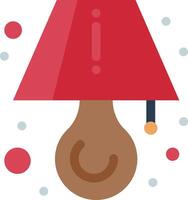 A red lamp with a red bulb and a red bulb vector