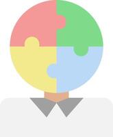 A person with a puzzle piece in their head vector