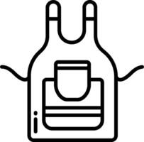 A black and white drawing of a bag with a handle vector