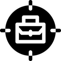 A black and white icon of a briefcase vector