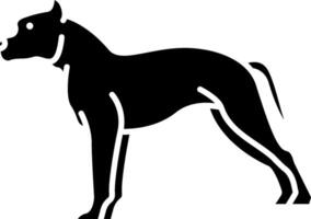 A black and white silhouette of a dog vector