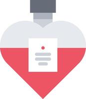 A heart shaped bottle with a note inside vector