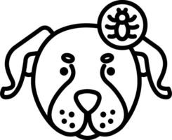 A dog with a tick on its head vector