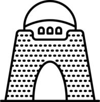 An icon of a building with a dome on top vector