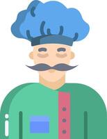 A chef with a mustache and mustache vector