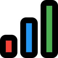 A bar chart with three different colors vector