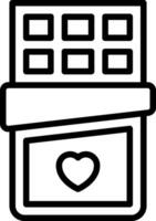 A black and white image of a box with a heart vector