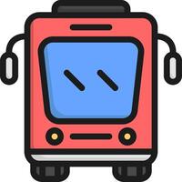 A red bus icon on a white background vector