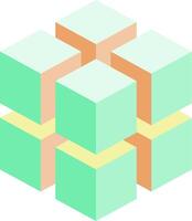 A cube with four different colors on it vector