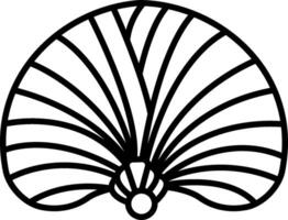 A black and white drawing of a shell vector