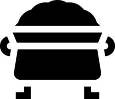 A black and white icon of a pot vector